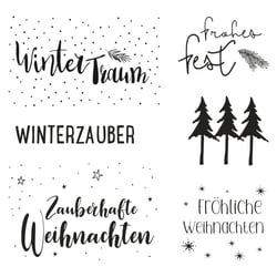 Clear Stamps - "Weihnachtsgrüße", 102,5x97mm, 6motifs, 1feuille
