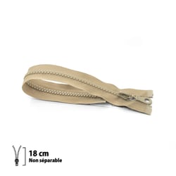 Fermeture éclair Z53 - moulée 6mm Non séparable - 18 cm