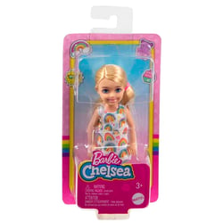 Barbie poupée mannequin Chelsea en robe arc-en-ciel