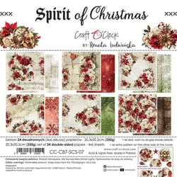 24 papiers scrapbooking 20 x 20 cm Craft O' Clock SPIRIT OF CHRISTMAS