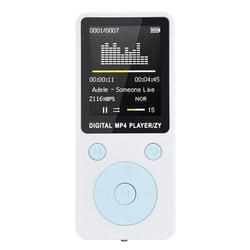 Lecteur Mp4 MP3 Écran 1.8 Pouce Baladeur Enregistreur Fm Radio Micro SD Blanc