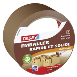 Rouleau adhésif emballage havane 66m x 50mm Tesa