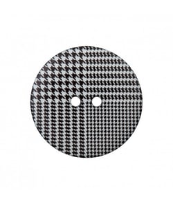 Carte de 2 boutons noir et blanc 2 trous motif pied de poule 23mm - Prym Blanc