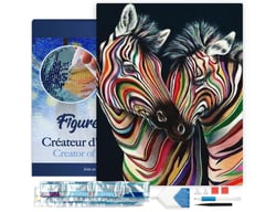Diamond Painting Broderie Diamant Figured’Art 40x50cm toile tendue sur châssis en bois - diamants carrés - Couple de Zèbres