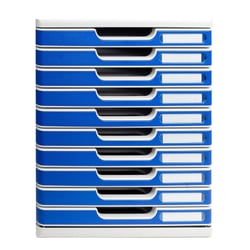 Module de classement Modulo Office10 tiroirs fermés - Bleu - Exacompta