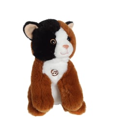Peluche - Peluche Chat Mimi cats sonore noir et marron - 18 cm