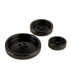 Lot de 3 boutons corozo 4 trous Noir