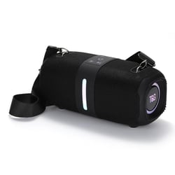 Enceinte Bluetooth Sans Fil Portable Extérieure Rouge Son Stéréo Puissant 360° Noir YONIS