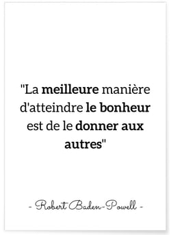 Affiche citation Robert Baden Powell 'la meilleure manière...' | A3 : 29,7x42cm