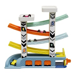 Circuit Automobile - TOP BRIGHT - 4 Voitures de Course - 4 Rampes - 2 Niveaux de Parking - Station-Service