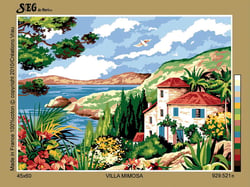 Canevas antique Villa mimosa 45x60cm