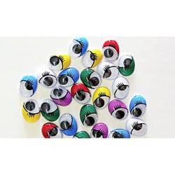 Oz international - Yeux mobiles adhésifs ovales avec cils Ø10 mm x104