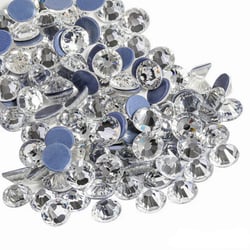 200 Perles Cabochon Strass thermocollants Hotfix en verre transparent Diamètre 2 mm - grade AA