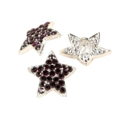 Bouton étoile strass violet lilas 19mm
