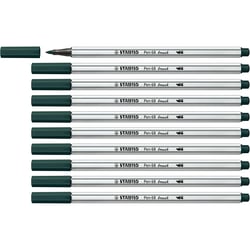 Lot de 10 Feutre pinceau Pen 68 brush, vert sapin STABILO
