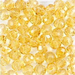 45 perles à facettes rondes Ø 4 mm - jaune