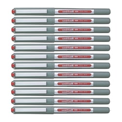 12 stylos roller rouge Uni Ball EYE pointe fine 0,7mm