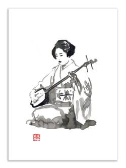 Affiche 30 x 40 cm - Geisha Version 2 - Pechane Sumie