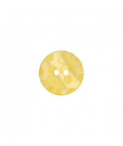 Bouton rond Fleurs 12 à 18mm 2 trous - Prym Jaune