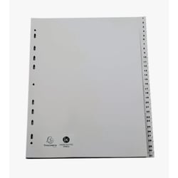 Intercalaires imprimés numériques PP recyclé gris 31 positions - A4 Maxi - Gris - x 5 - Exacompta