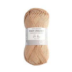 Fil pour crochet - Prima Mercerie - coton à crocheter mercerisé - pelote 125m et 50g- pelote beige