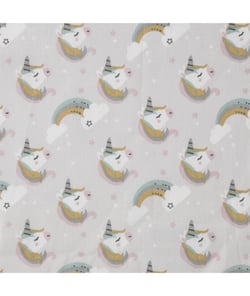 Tissu enfant coton tête de Licorne mauve de 150 cm de largeur 1 Multicolore vendu par 50 cm
