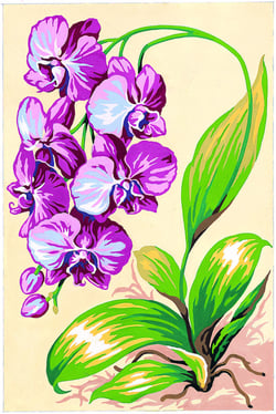 Canevas antique Orchidées 30x40cm