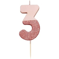 Bougie 3 Glitter Rose Gold
