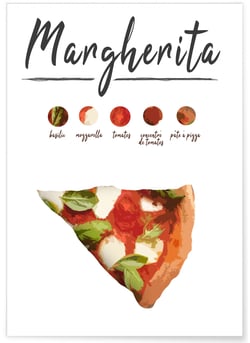 Affiche Pizza Margherita | A3 : 29,7x42cm