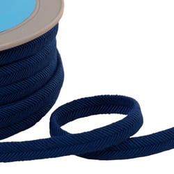Double cordon fils 10mm bleu marine au mètre