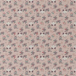 Tissu Jersey Coton Goops fleuris sur fond Rose pâle