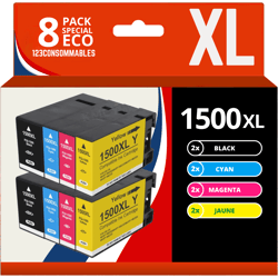 PGI-1500XL - Pack 8 cartouches compatibles Canon Maxify MB2150 MB2350 MB2750 - 123CONSOMMABLES