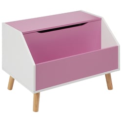 Armoire de rangement Rose en MDF Couvercle et Étagère pour Chambre d'Enfant Style Moderne