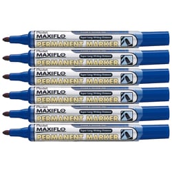 Lot de 6 marqueurs permanents - PENTEL - Pointe conique 2 mm - Bleu