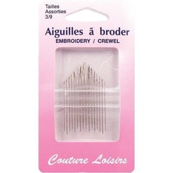 Aiguilles à broder - Assortiment de tailles - N°3 à n°9 - Etui de 16 aiguilles