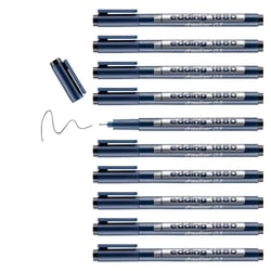 Lot de 10 Feutres fins de précision EDDING 1880 - Noir - Pointe ogive 0,3 mm