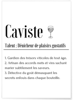Affiche Définition Caviste | A3 : 29,7x42cm