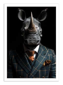 Affiche 50 x 70 cm -  Rhinoceros Wild Suits - Philippe Hugonnard
