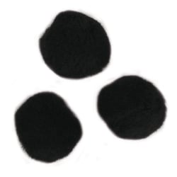 Pompons, noir, 7 mm, 70 pces