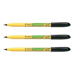 Lot de 3 marqueurs textiles permanents pointe fibre polyester 1 mm - PILOT - Noir