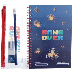 Set de papeterie thème jeux vidéos - 6 pièces