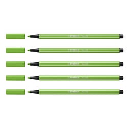 Lot de 5 feutres de dessin pointe ogive moyenne 1 mm - STABILO - PEN 68 - Vert clair