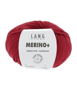 Pelote de Laine à tricoter MERINO + (PLUS) - Lang Yarns Rouge (060)