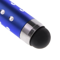 Avizar Stylet Retractable avec Strass pour écran Tactile - Attache Jack 3.5 mm Bleu