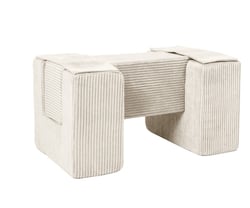 3 blocs en mousse crème velours côtelé - Velinda - Blanc