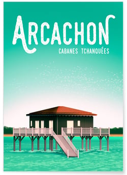 Affiche ville Arcachon | A3 : 29,7x42cm