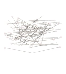 Boîte de 100 épingles tête verre couleur 38mm blanc