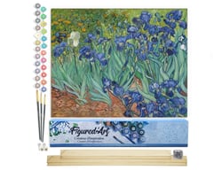 Peinture par Numéro Figured'Art - Van Gogh Iris - Kit de Loisir Créatif DIY Numéro d'Art Complet - 40x50cm toile roulée + châssis en bois à monter