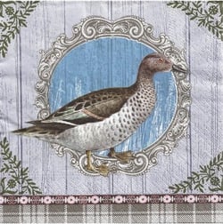 Lot de 4 serviettes en papier découpage collage 33 cm CANARD A 405