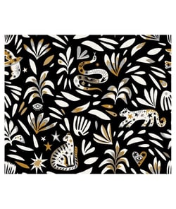Tissu coton percale moderne animaux de 135 cm de largeur YUCATANNOIR vendu par 50 cm